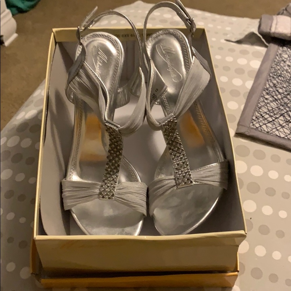 Silver homecoming heels